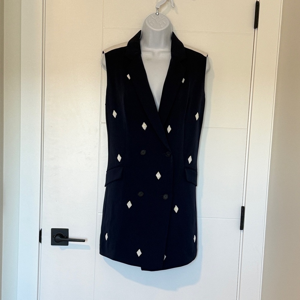 Sleeveless Double Breasted Blazer Mini Dress Size Small